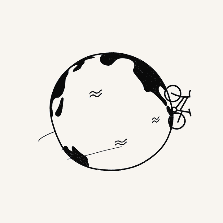 Hand-drawn cyclist illustration motion graphic