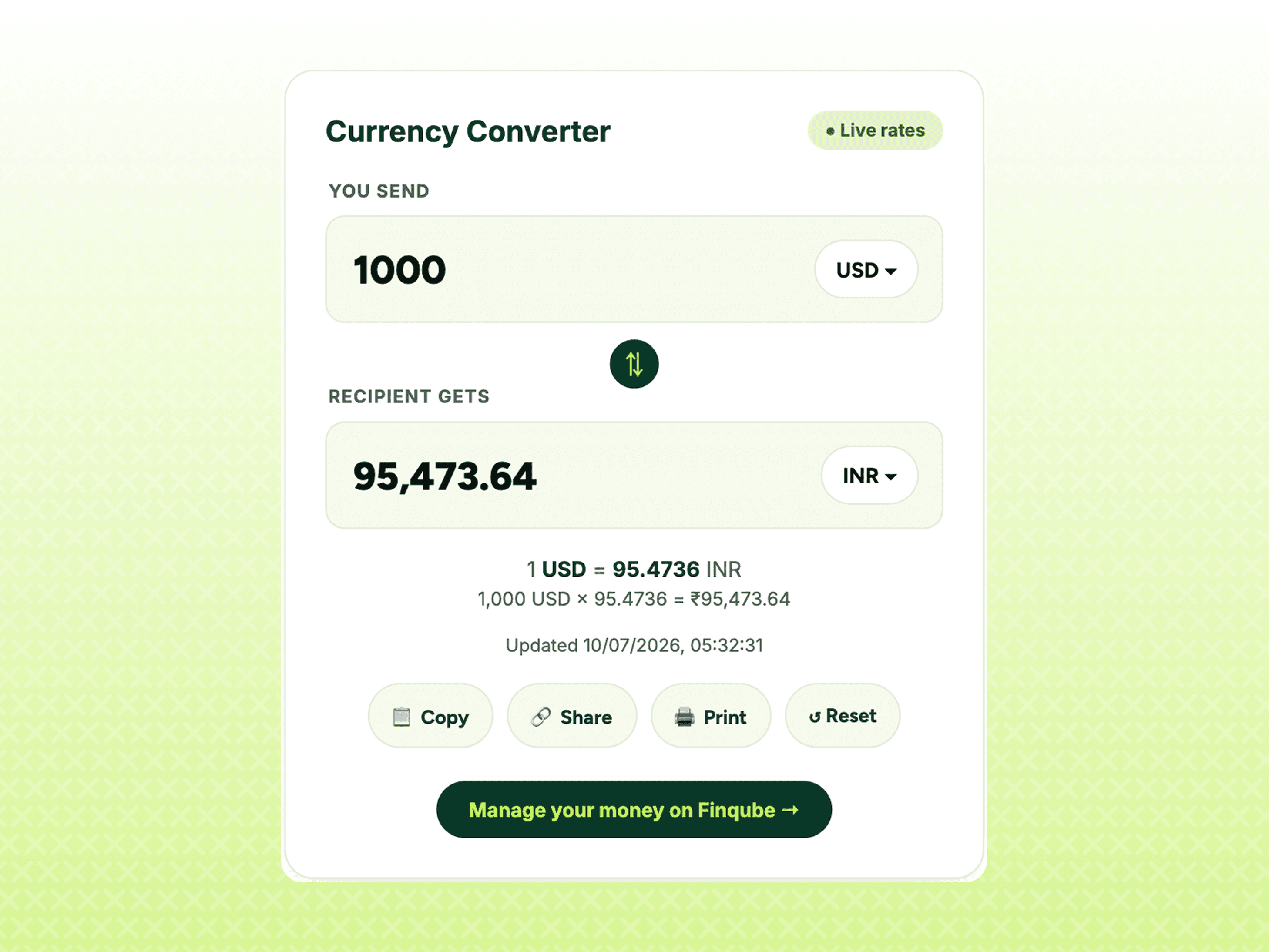 Currency converter tool card illustration