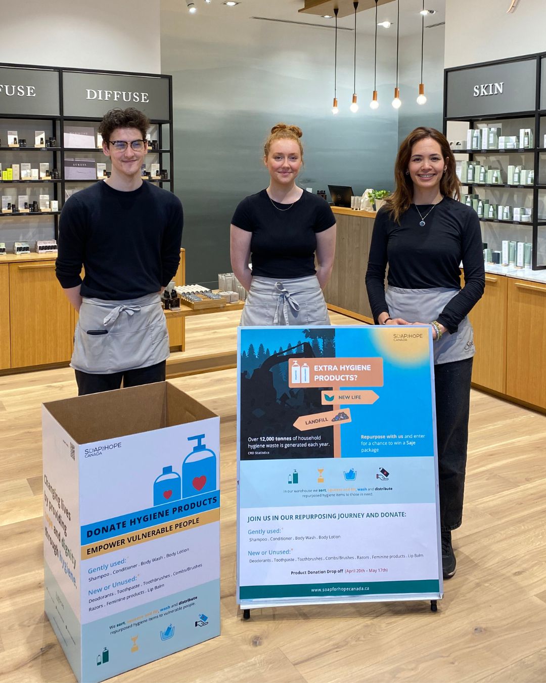 Photo of a Saje team, Soap for Hope Canada partner