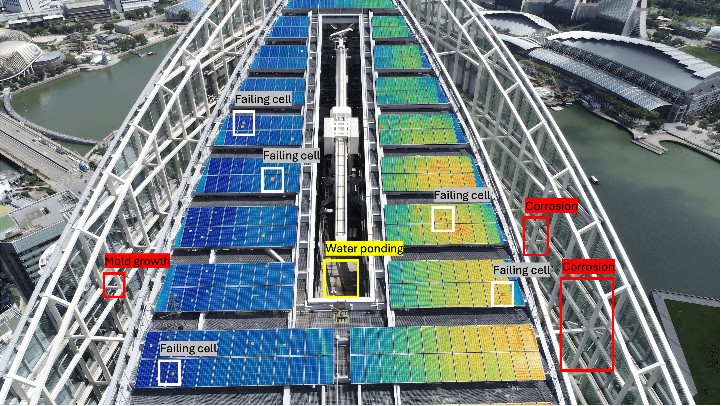 Rooftop defect analysis of Ocean Financial Centre
