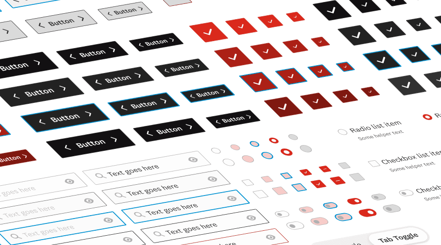 A slanted view of design system components