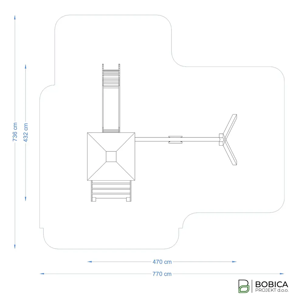 Kombinirana kućica s toboganom i ljuljačkom "SkyPlay Tower"