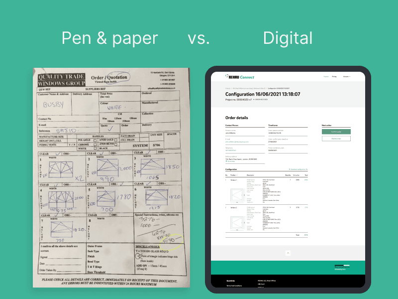 Rehau Connect - Pen/Paper vs Digital