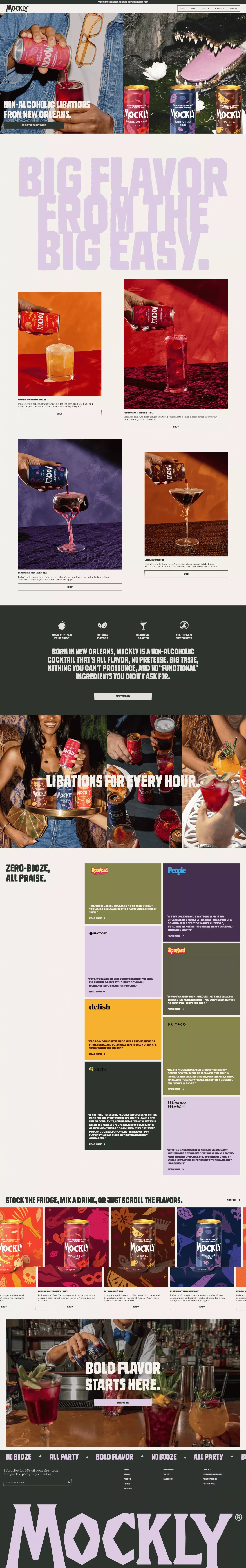 Drink Mockly ecommerce page screenshot showcasing Ecommerce and Food & Drinks design