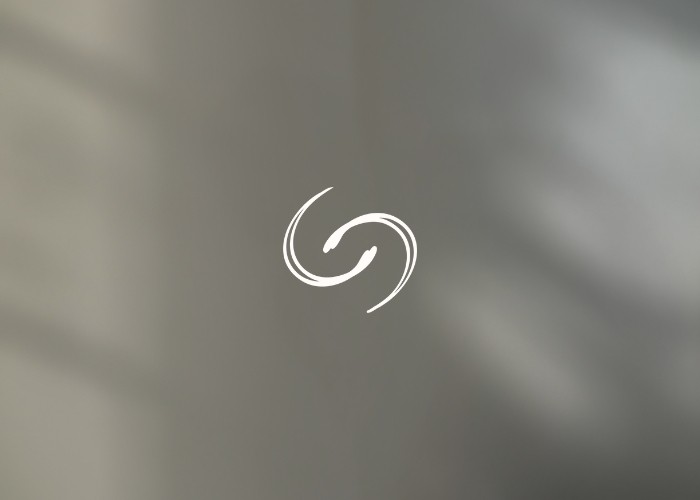 State of Soma holistic wellness brand identity with organic logo mark over soft natural shadows, representing naturopathy, somatic healing, and mindful design.