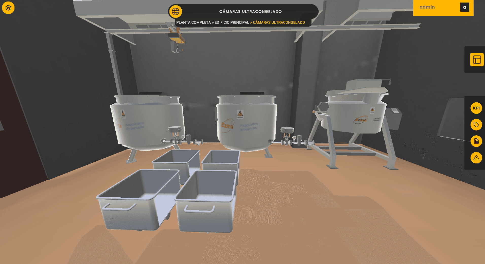 3D boiler management with monitoring KPIs and integrated document management to visualize documents and reports