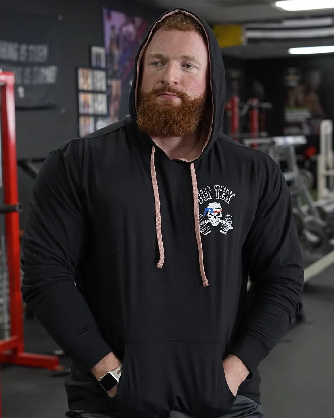 Man wearing big tex hoodie