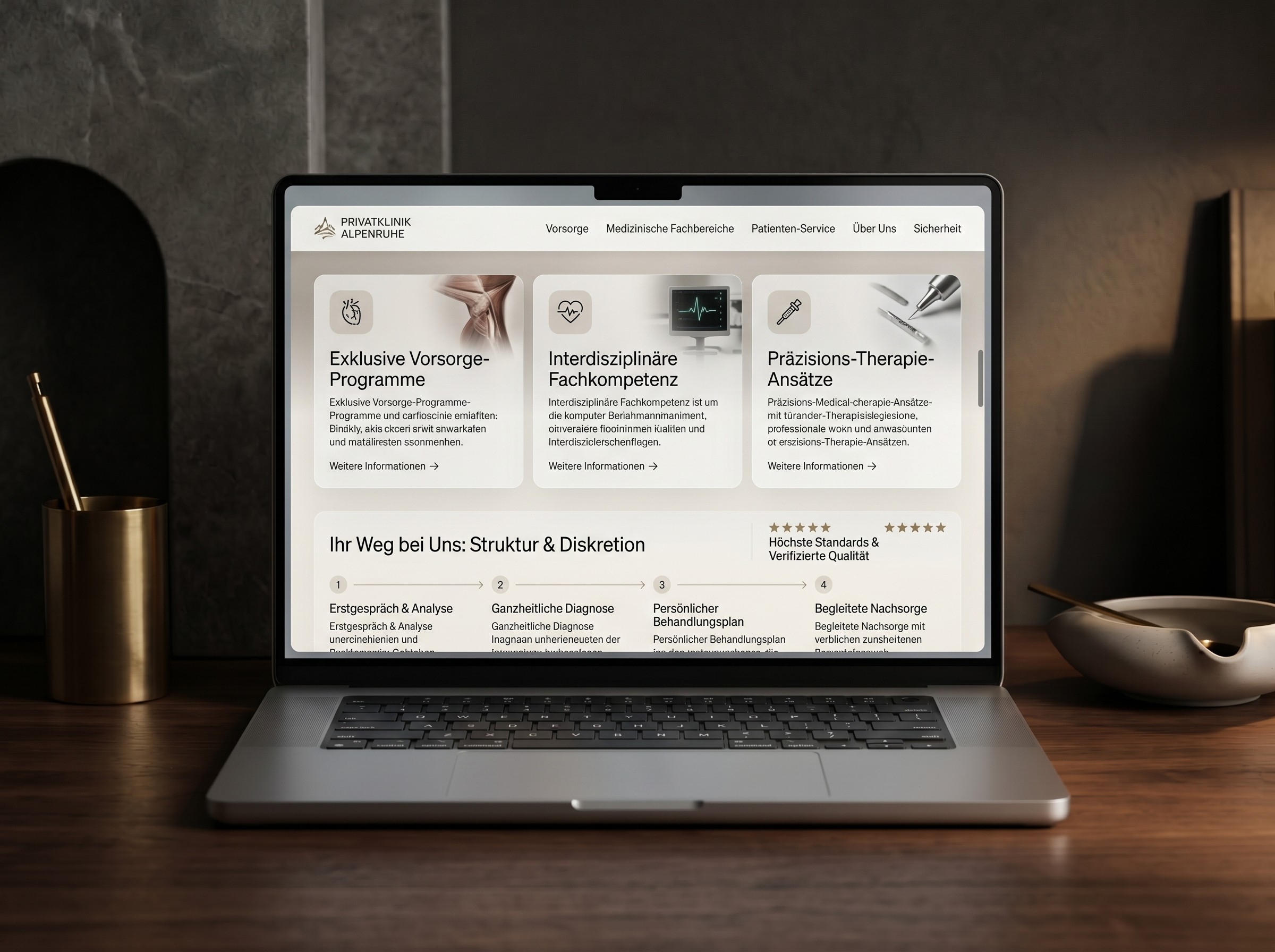 Premium Healthcare Webdesign für Privatklinik in Heidelberg