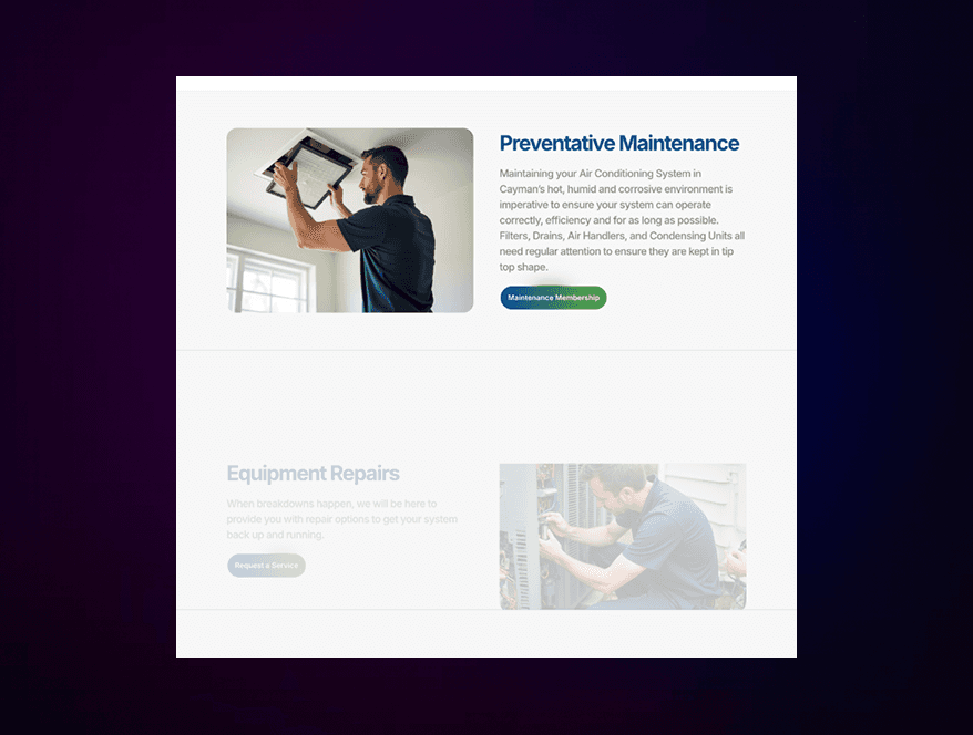 screenshot of featured section
