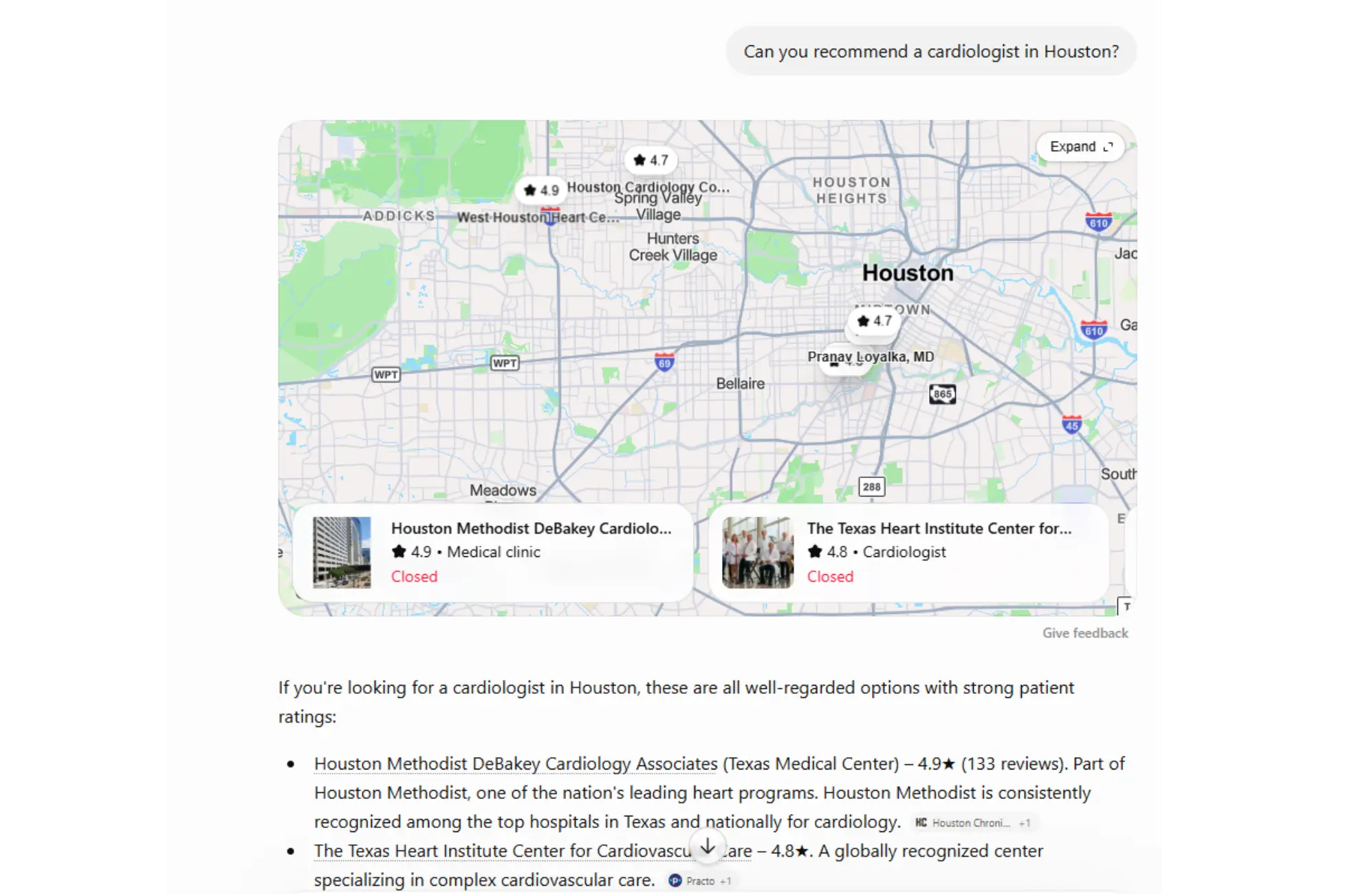 Example for Recommendation Queries
