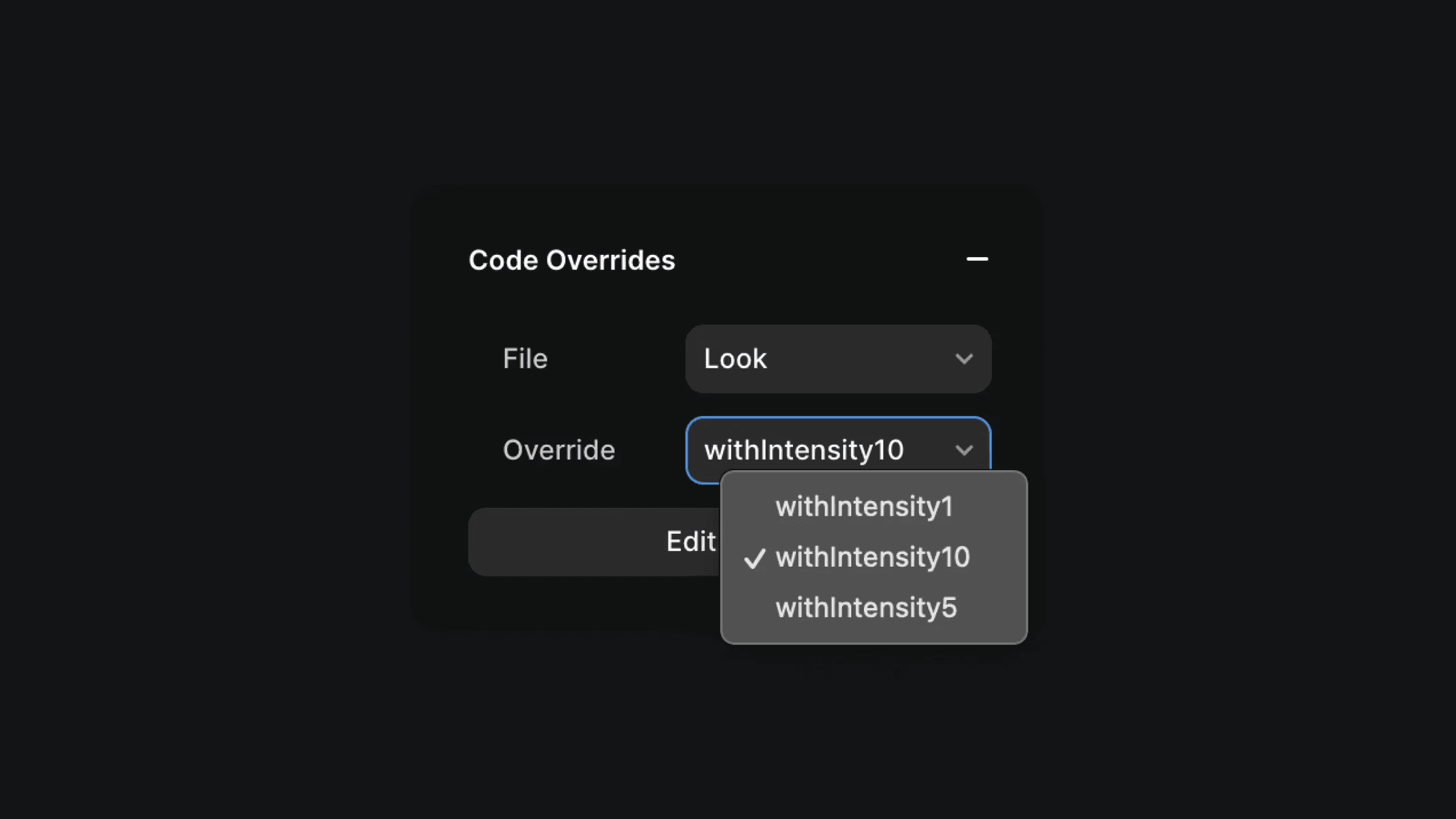 look code override intensities