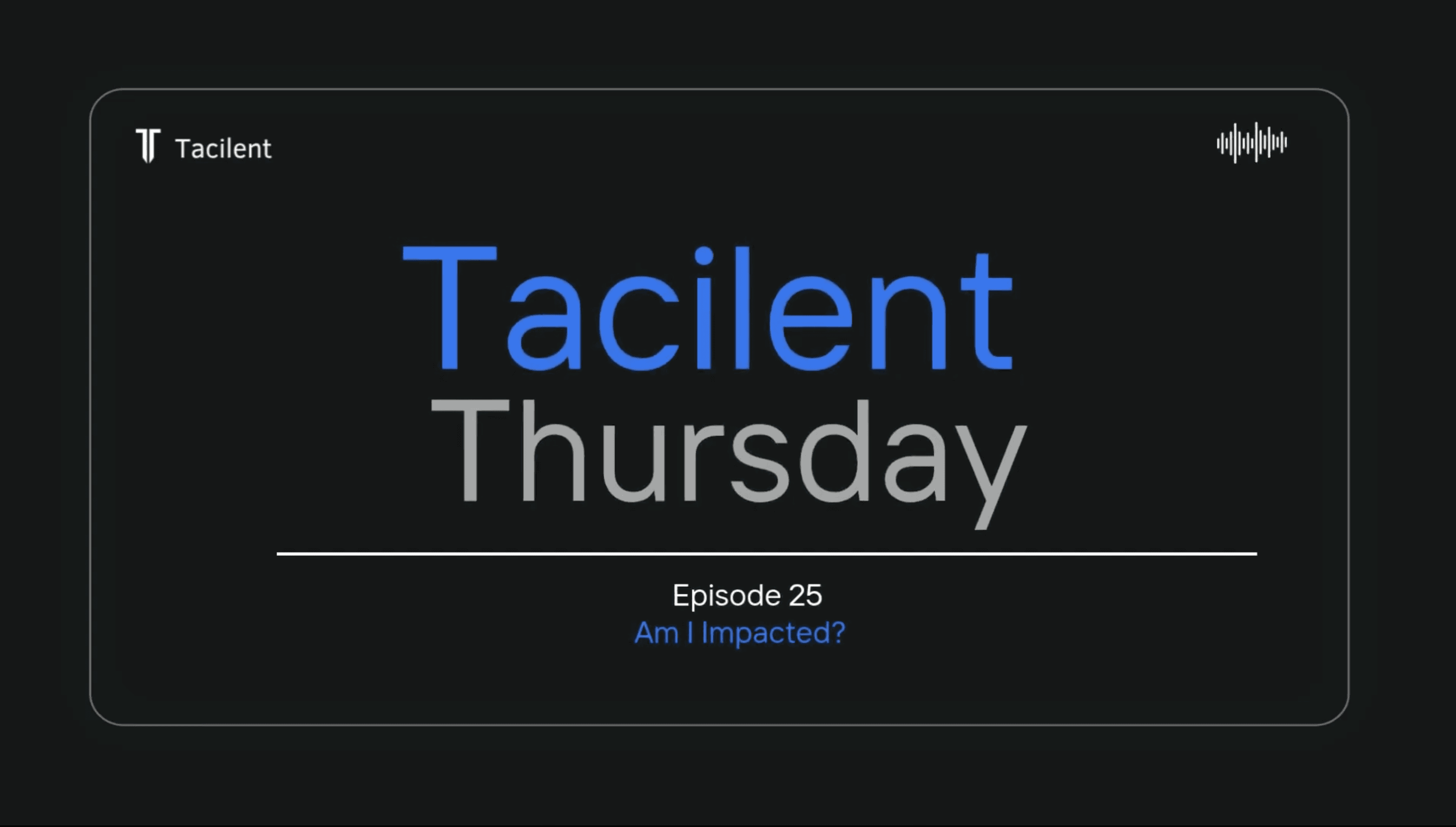 The image is a promotional graphic for Tacilent Thursday, Episode 18, featuring a microphone and the text "team spotlight"