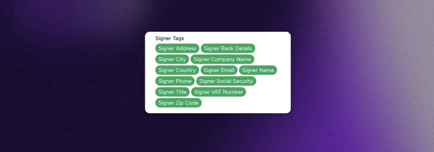 Visual showing signer related SmartTags on Connie
