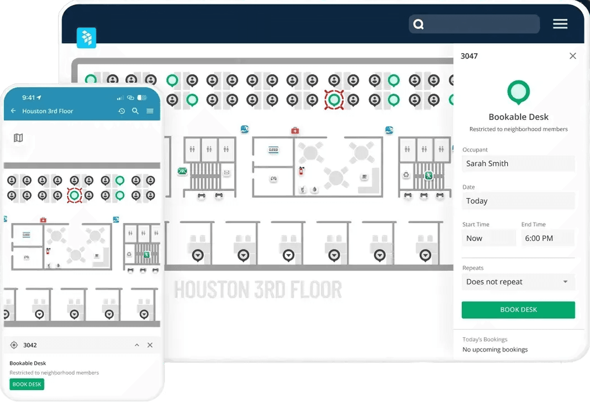 OfficeSpace desk booking interface