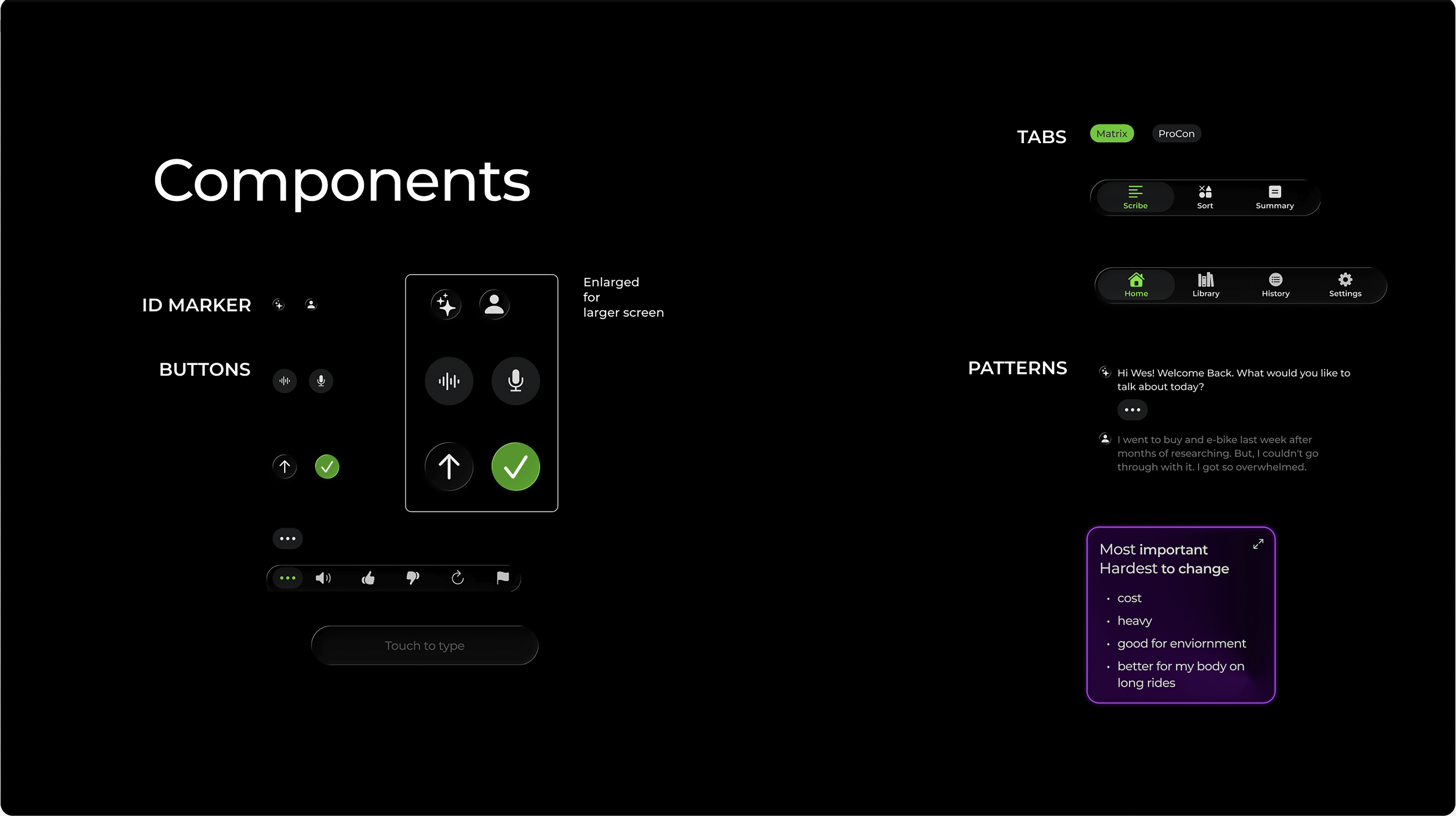 Collection of components used within the application