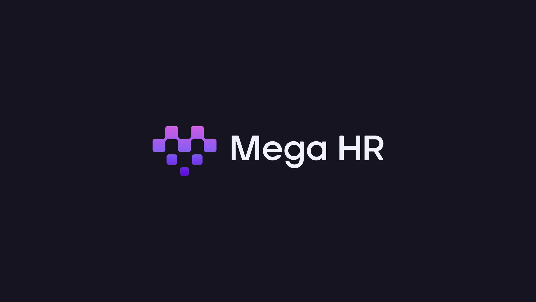 The logo mark brings these ideas together by combining: -a pixel-inspired grid, representing AI technology, digital systems, and scalability -the subtle shape of an M for Mega -and a heart, symbolizing people, empathy, and culture The result is a modern, versatile symbol that feels professional, approachable, and true to Mega HR’s mission.