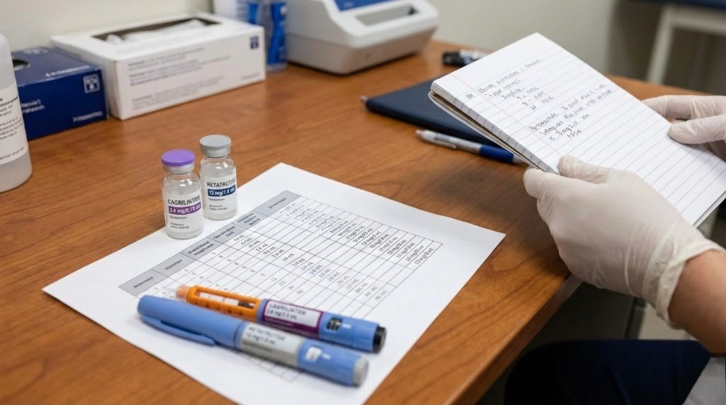 Cagrilintide dosage with retatrutide