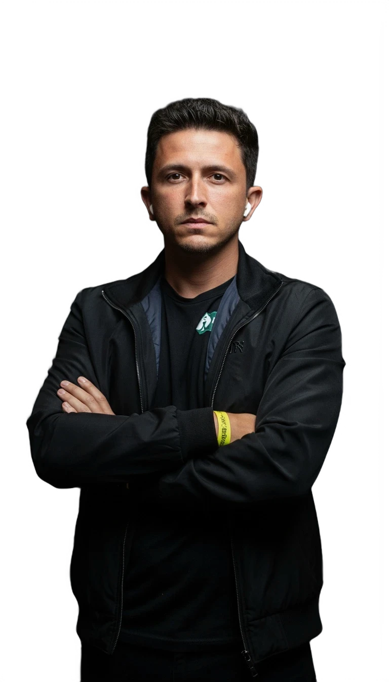 Professional woman in a suit standing in an office setting.