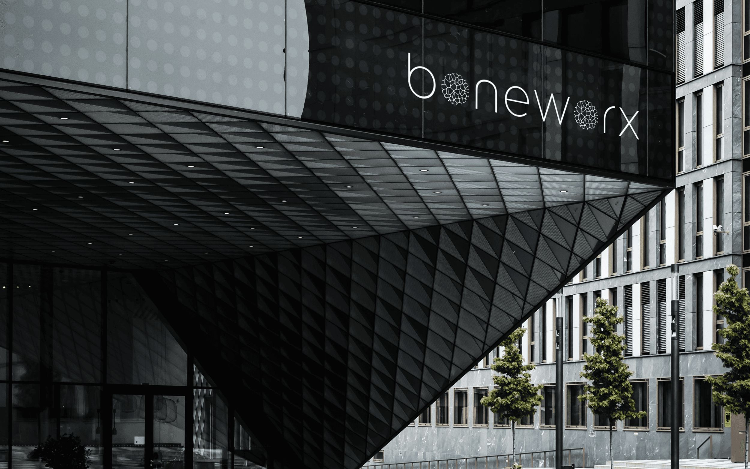 Modernes, edles Logodesign an Gebäude