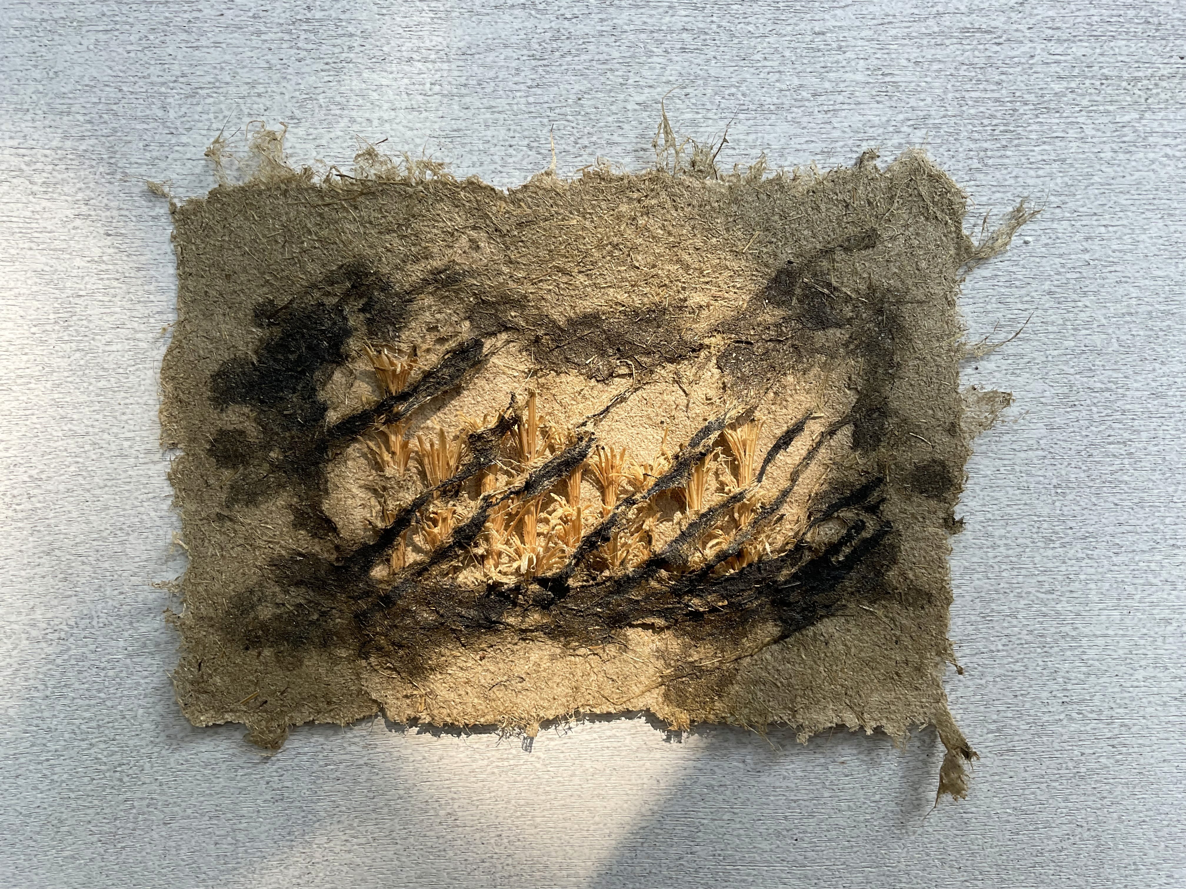 herd of sheep on road painting