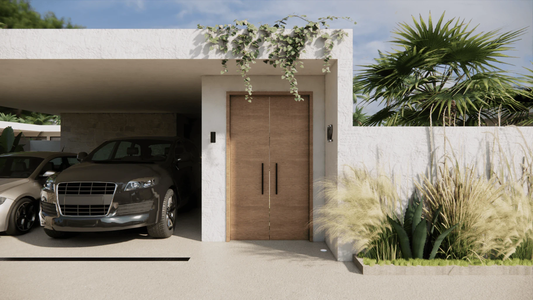 Ulice a příjezdová část rezidenčního projektu Koh Samui Villas
