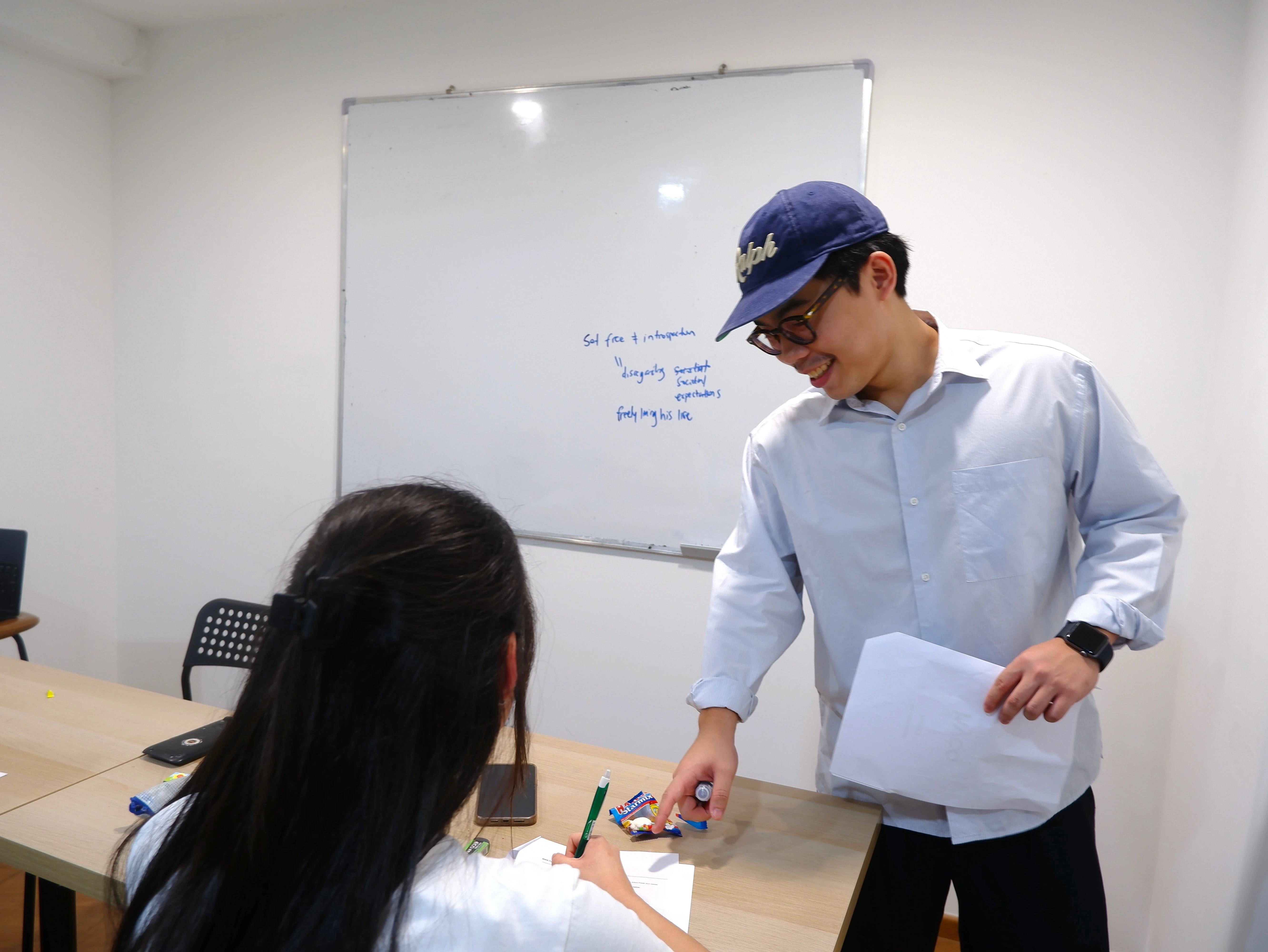 English teacher in classroom
