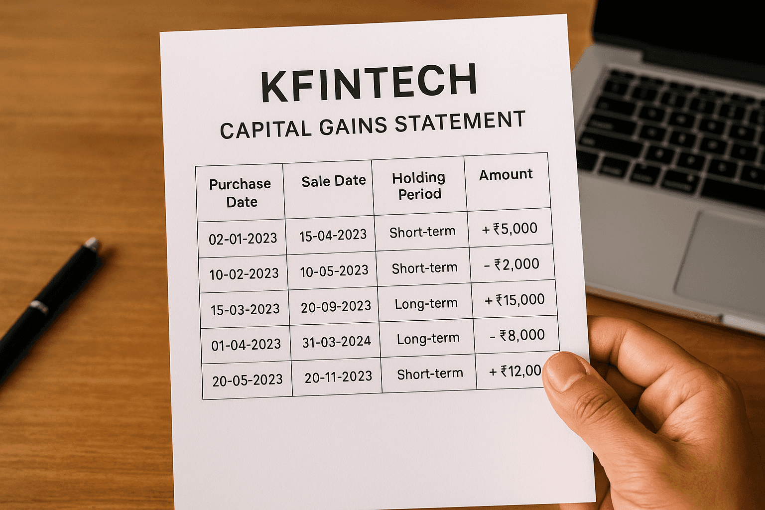 What is a KFintech capital gains statement