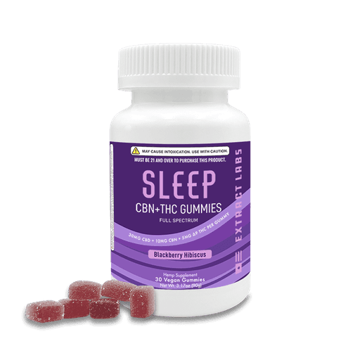 an image of CBN + Delta 9 Sleep Gummies Front