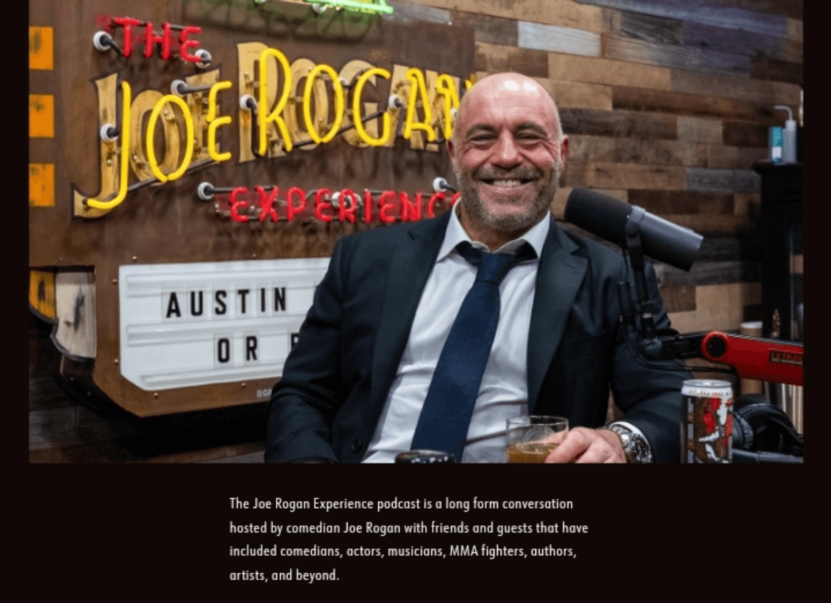 Joe Rogan Experience Podcast Wesbite