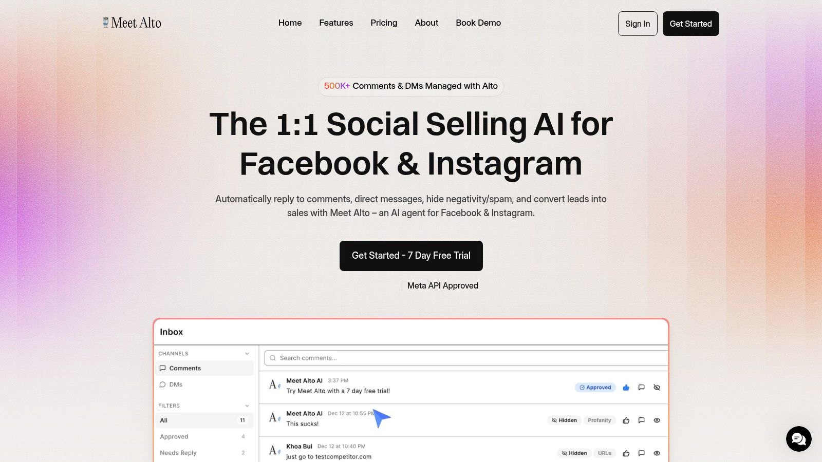 Meet Alto AI's unified inbox for social media lead generation