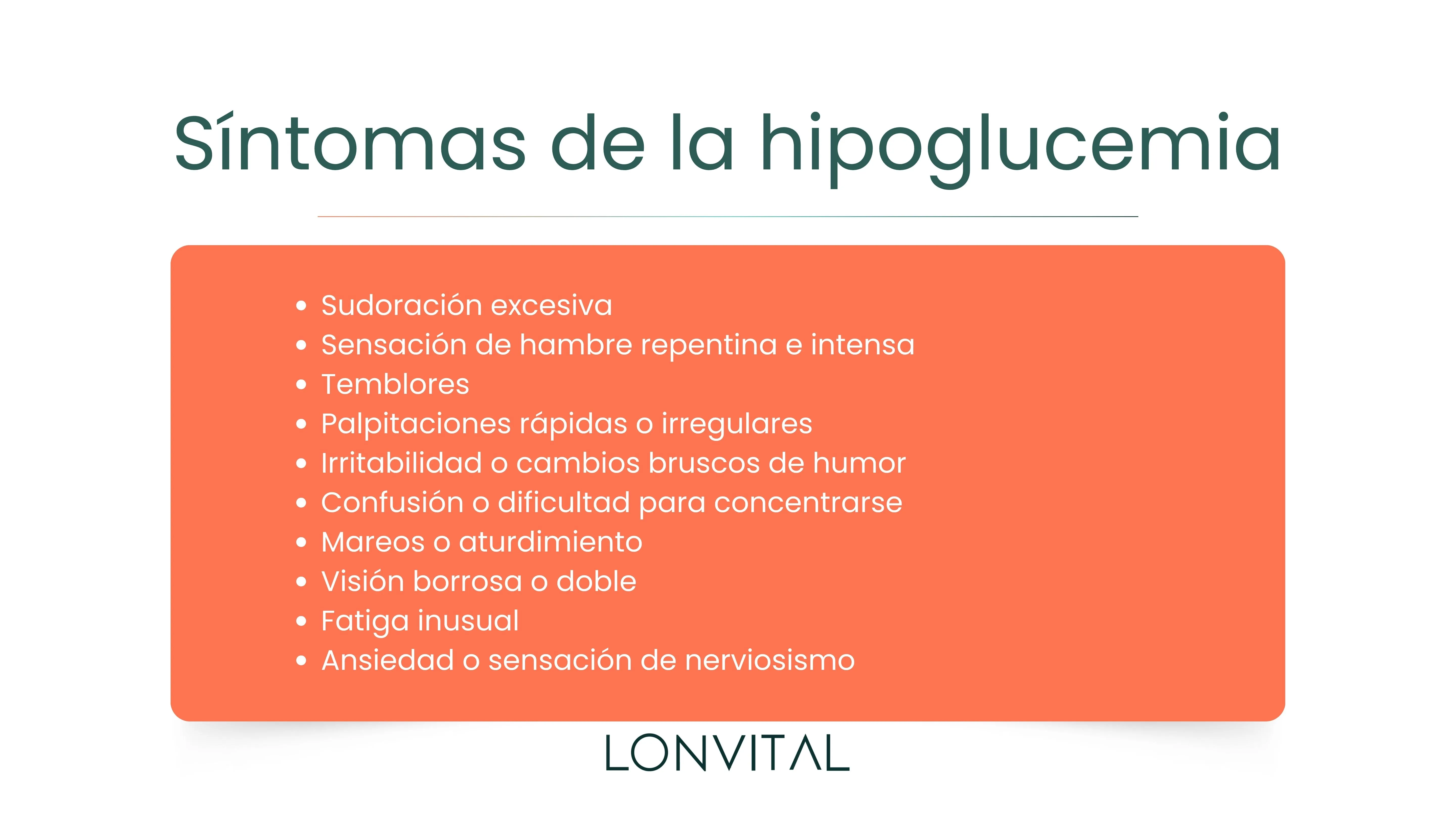 Síntomas de la hipoglucemia