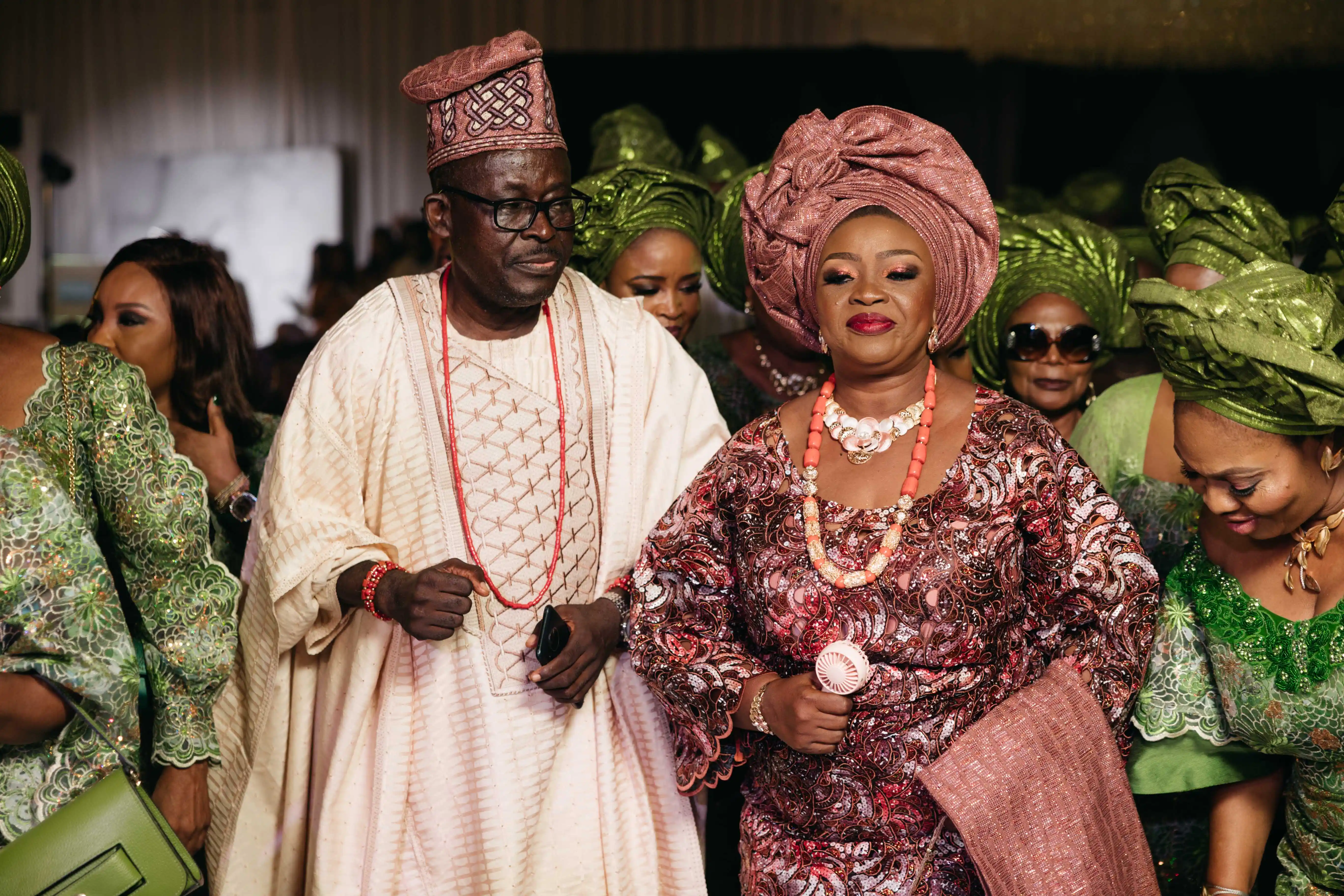 Bride and groom celebrating a luxury wedding coordinated by Victoria Brooks Events, a premium wedding planner in Nigeria.