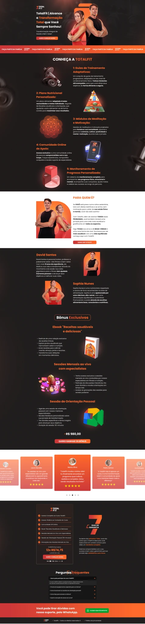 Página de Vendas - Total Fit