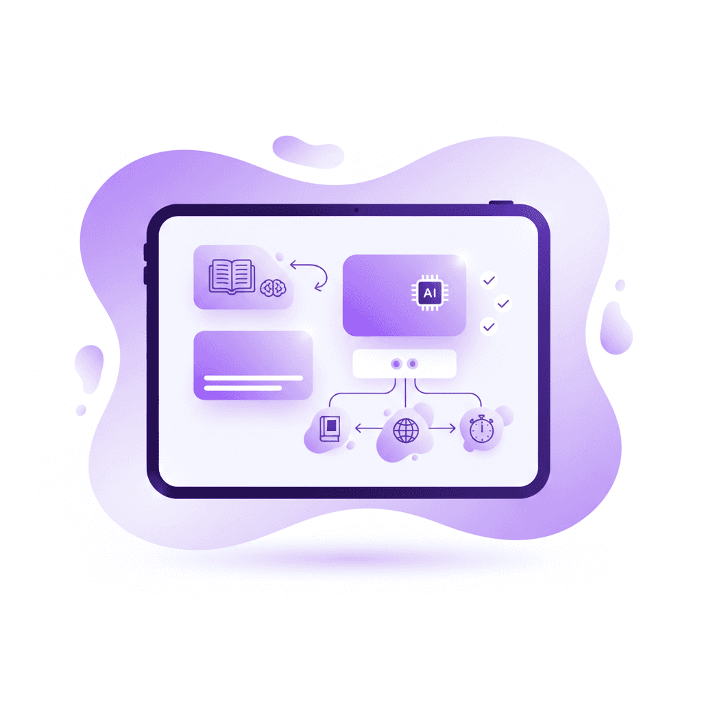 Using Penseum AI flashcards on an iPad to study for college exams
