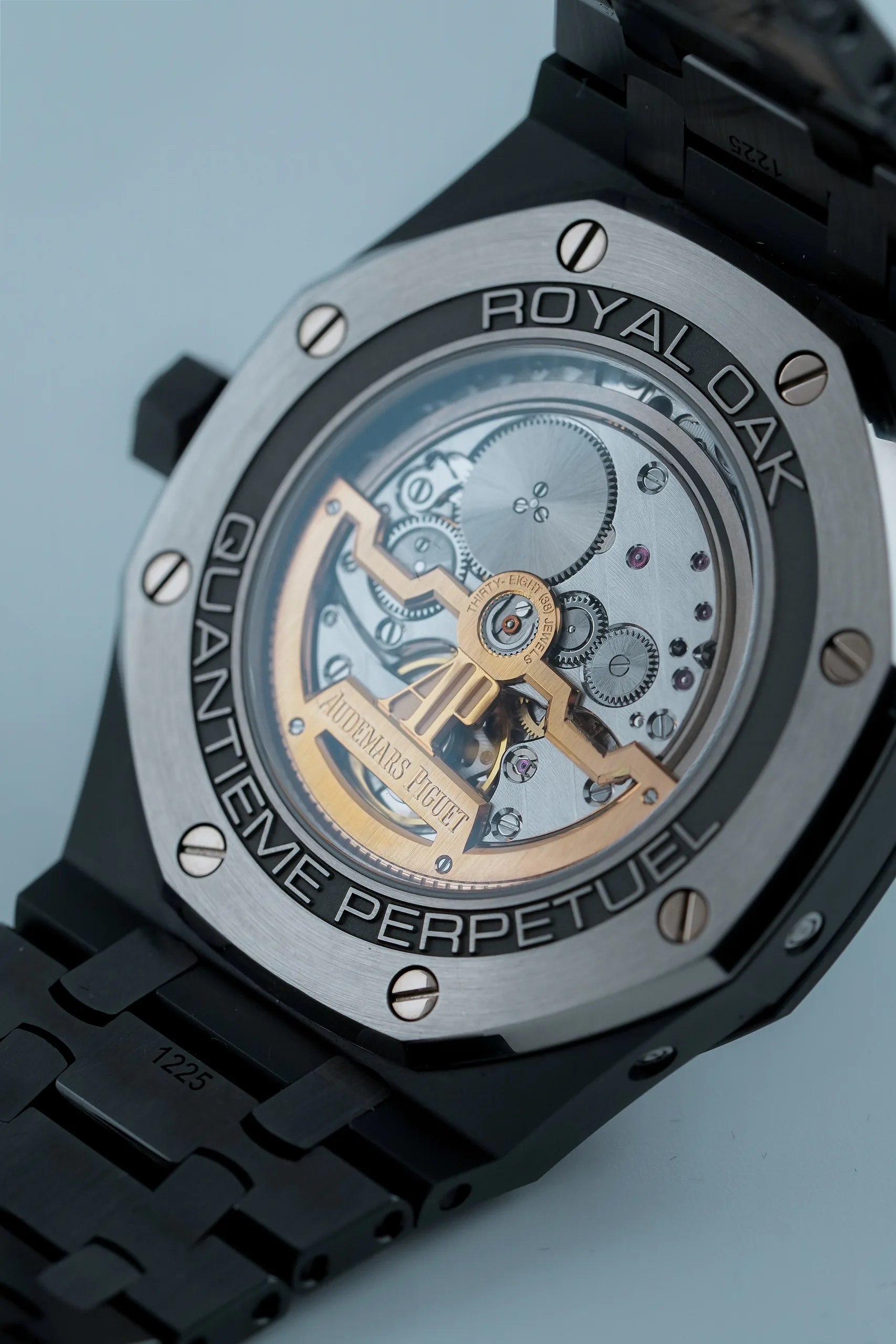 Audemars Piguet Royal Oak Perpetual Calendar Black Ceramic 26579CE seen from the back