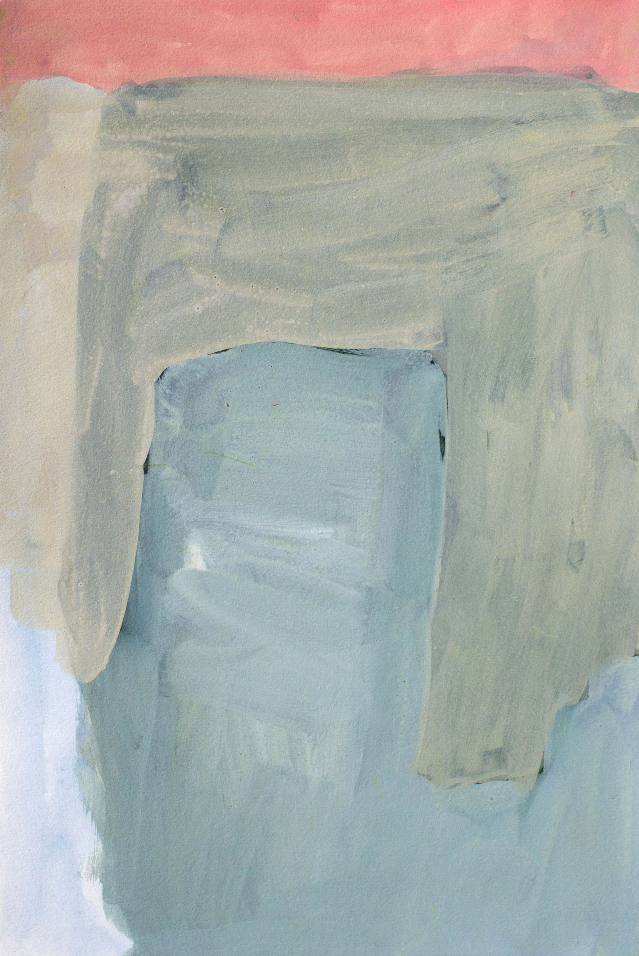 Untitled 1, 2023, egg tempera on paper, 12x9"