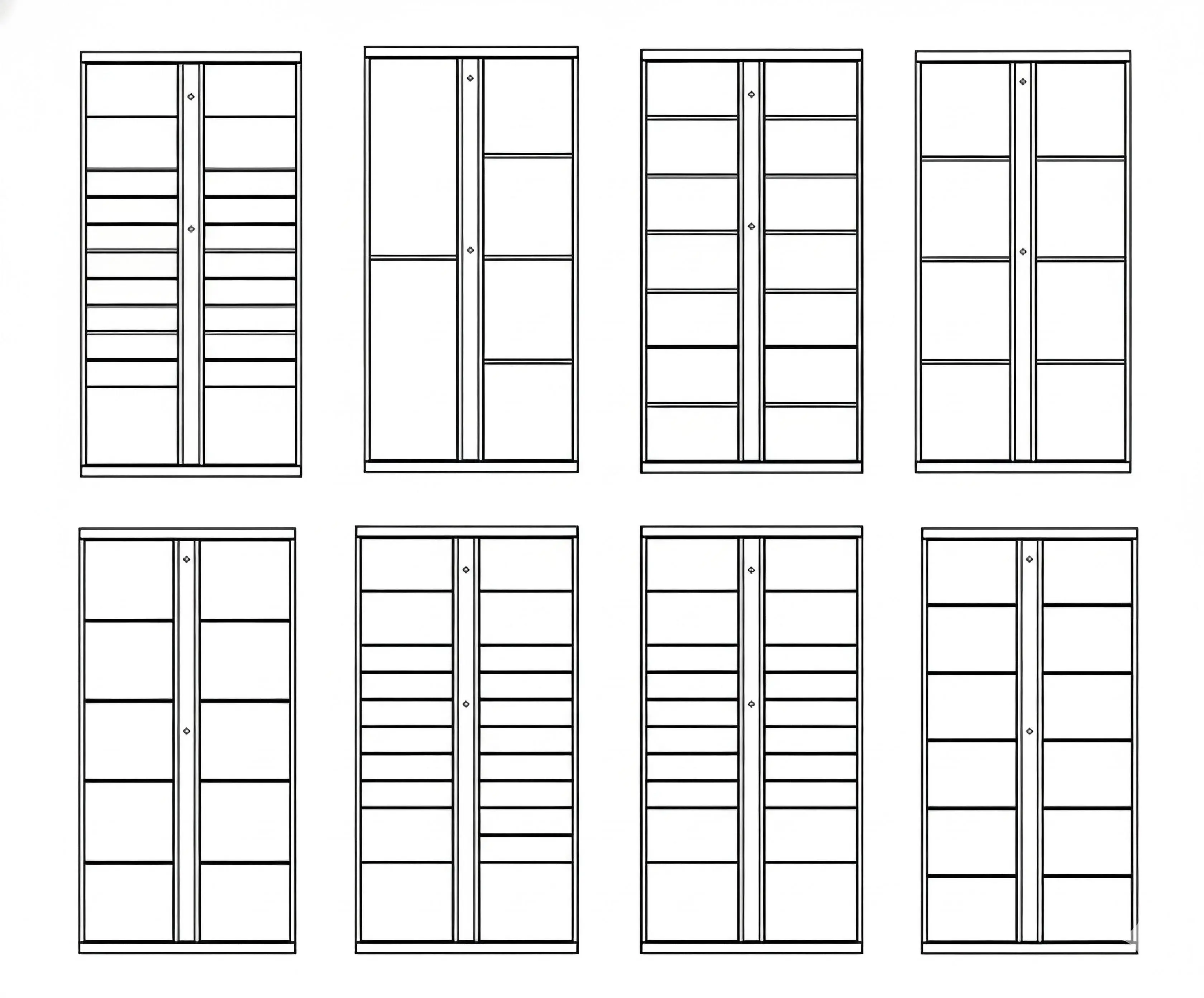 Stacked sub-locker units in a high-density setup optimized for space and volume