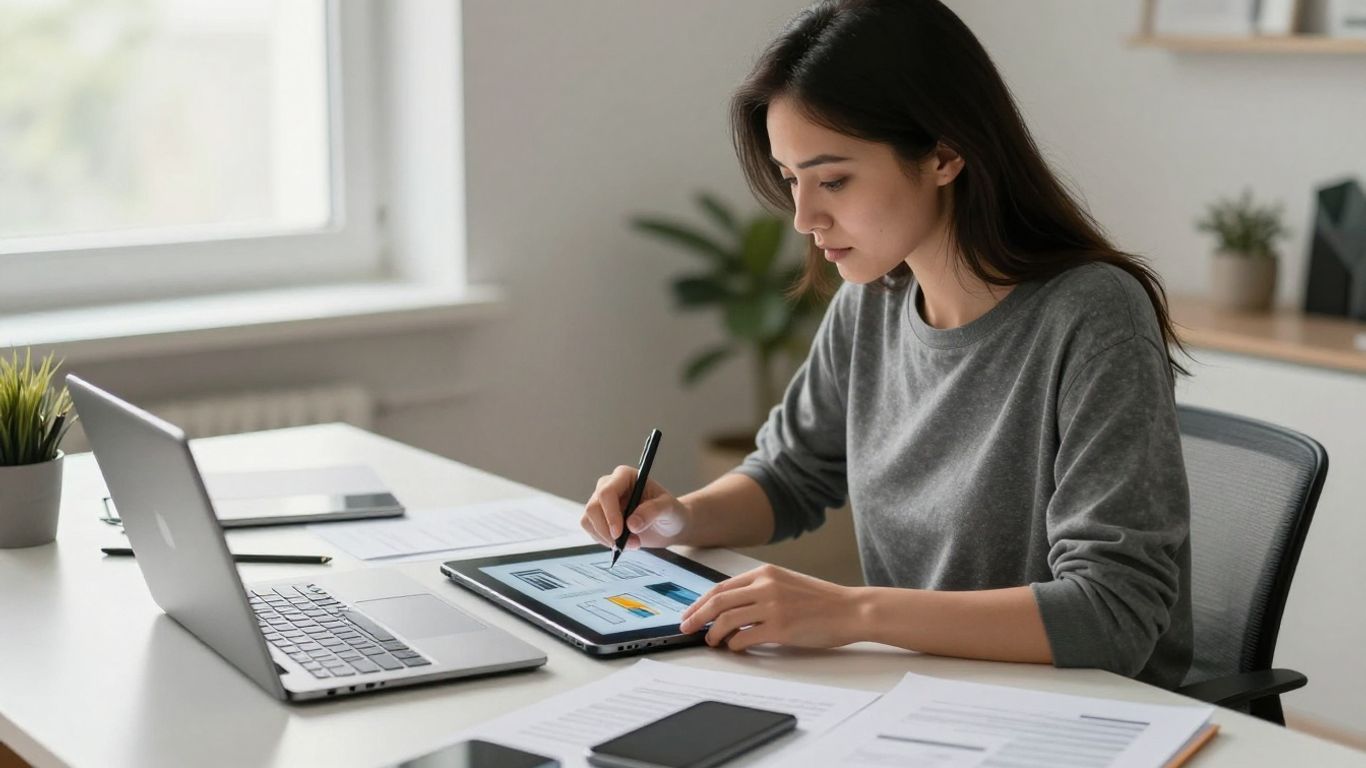 The modern designer working with new technology