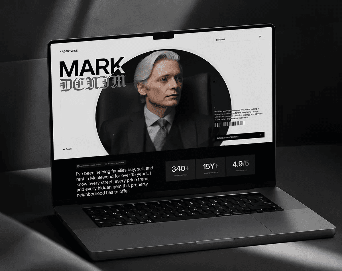Image of a real estate agent website template