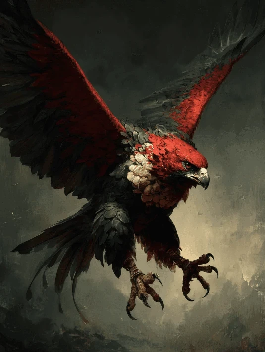 Captured Giant Blood Hawk