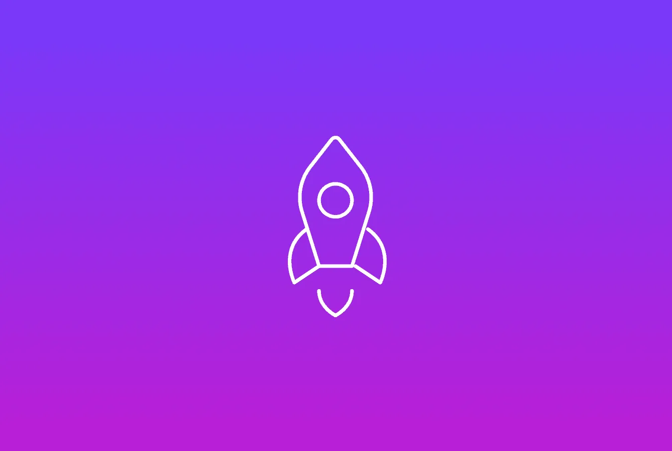 Rocket icon displayed in white against a gradient coloured background