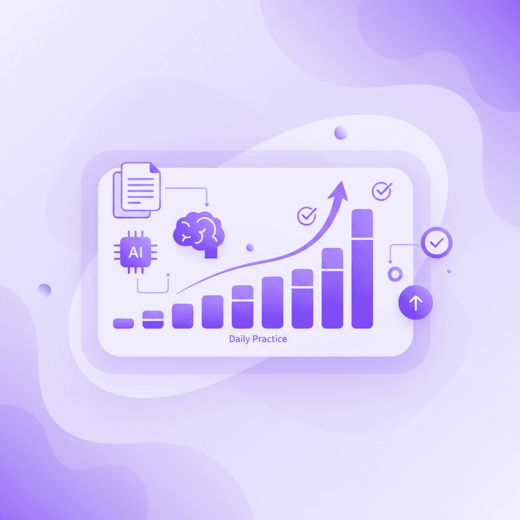 Analytics dashboard demonstrating improved language retention through frequent self-testing