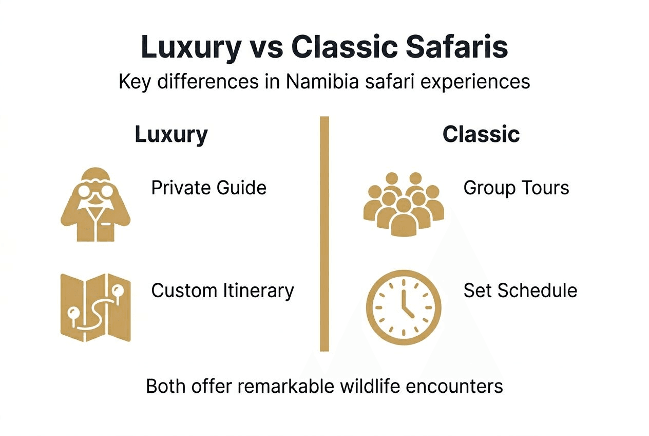 Infographic comparing luxury and classic safaris