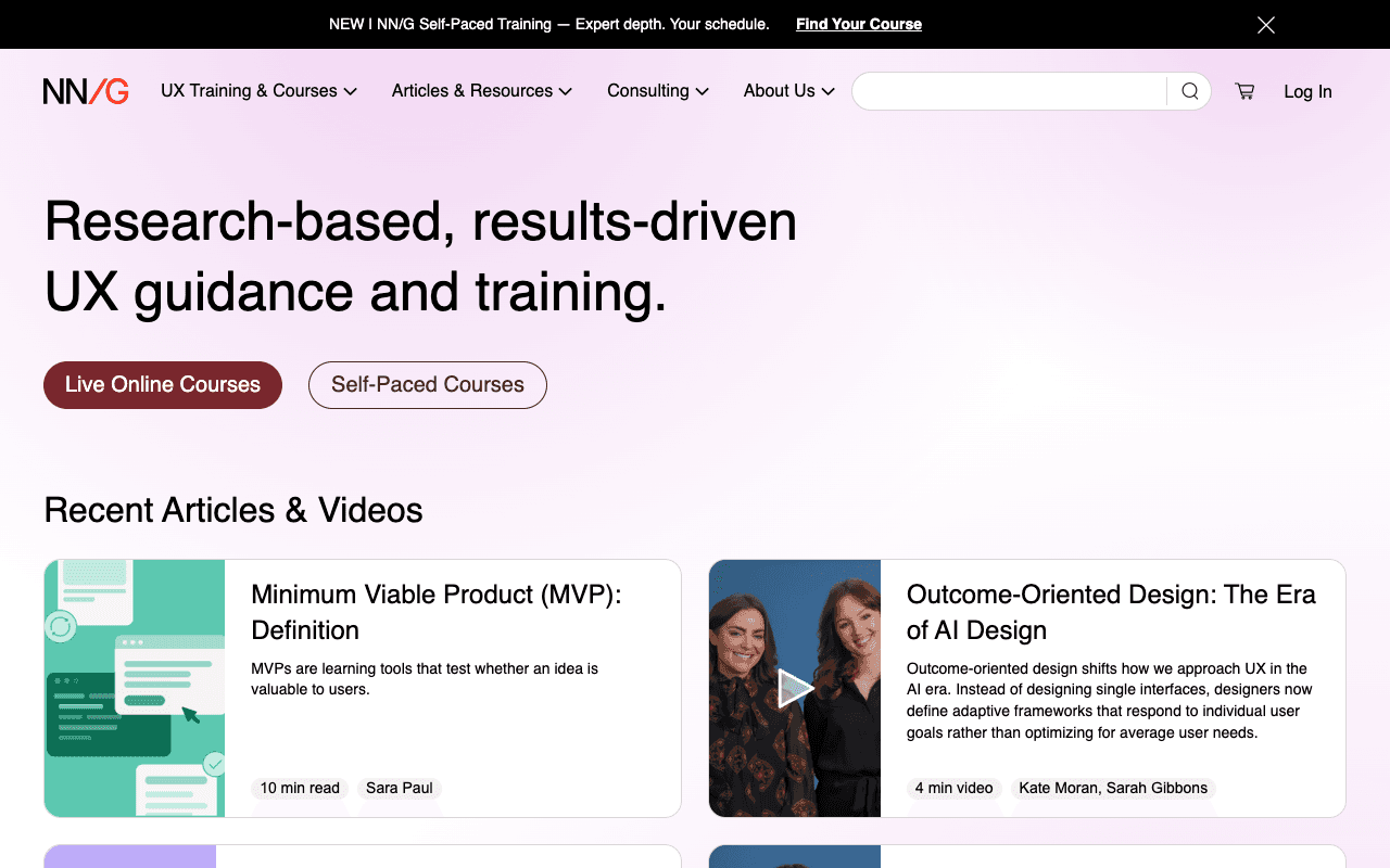 NNgroup екранна снимка
