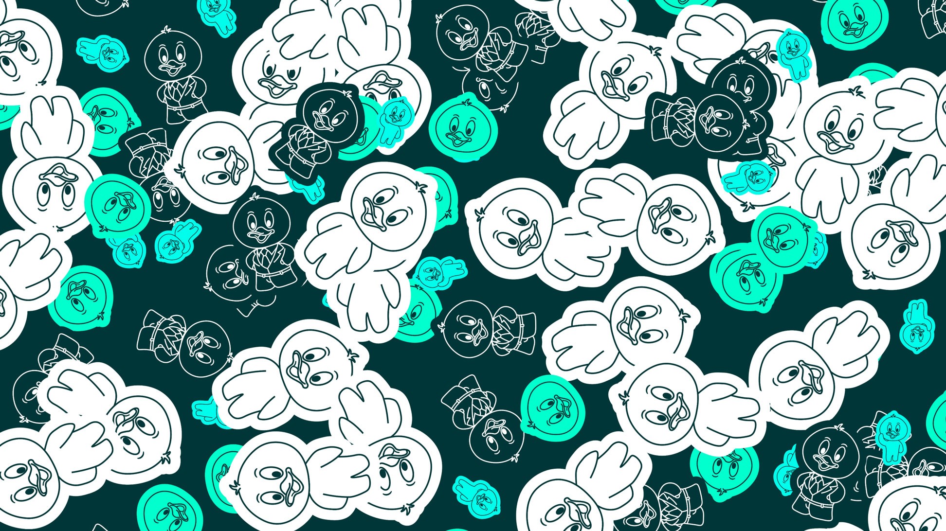 Motif avec les mascottes Likuidz.