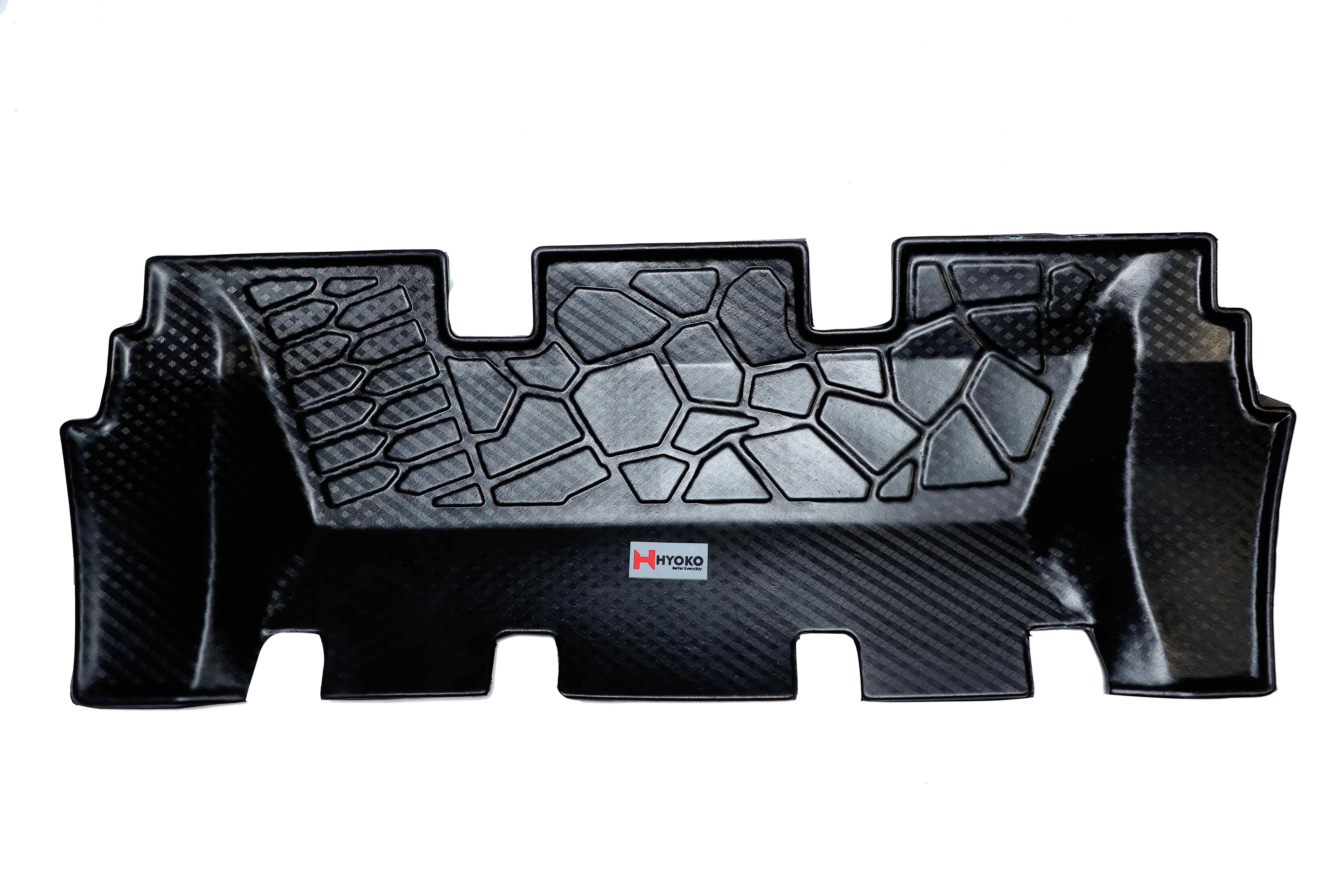 High-quality rear car trunk mat with geometric textured pattern and premium finish.