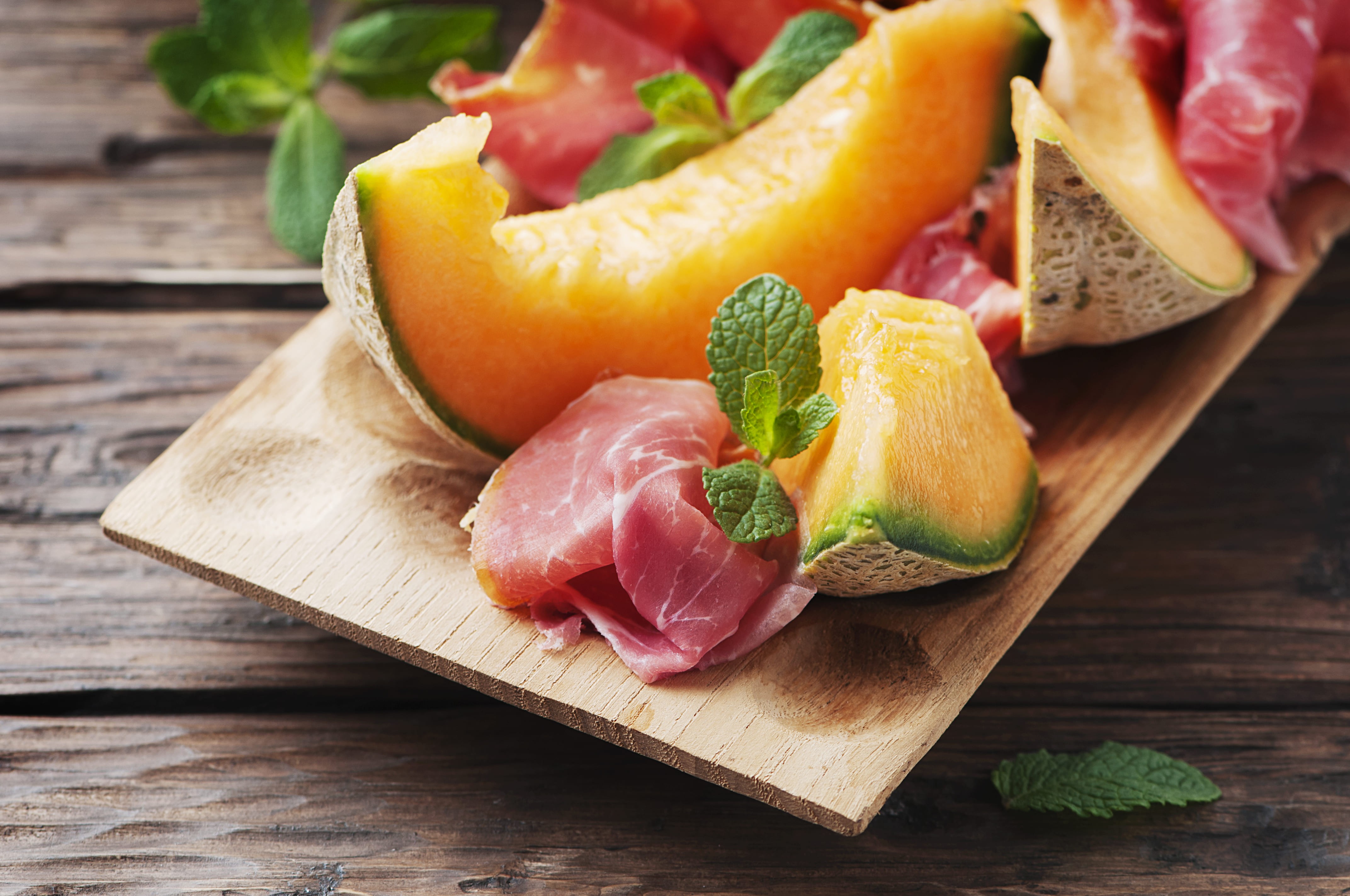 Cantaloupe melon with prosciutto