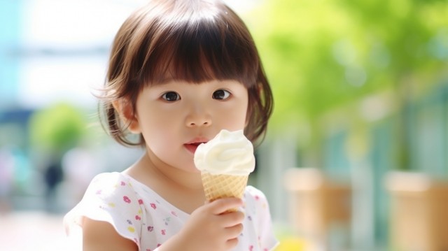 アイスを食べる子供