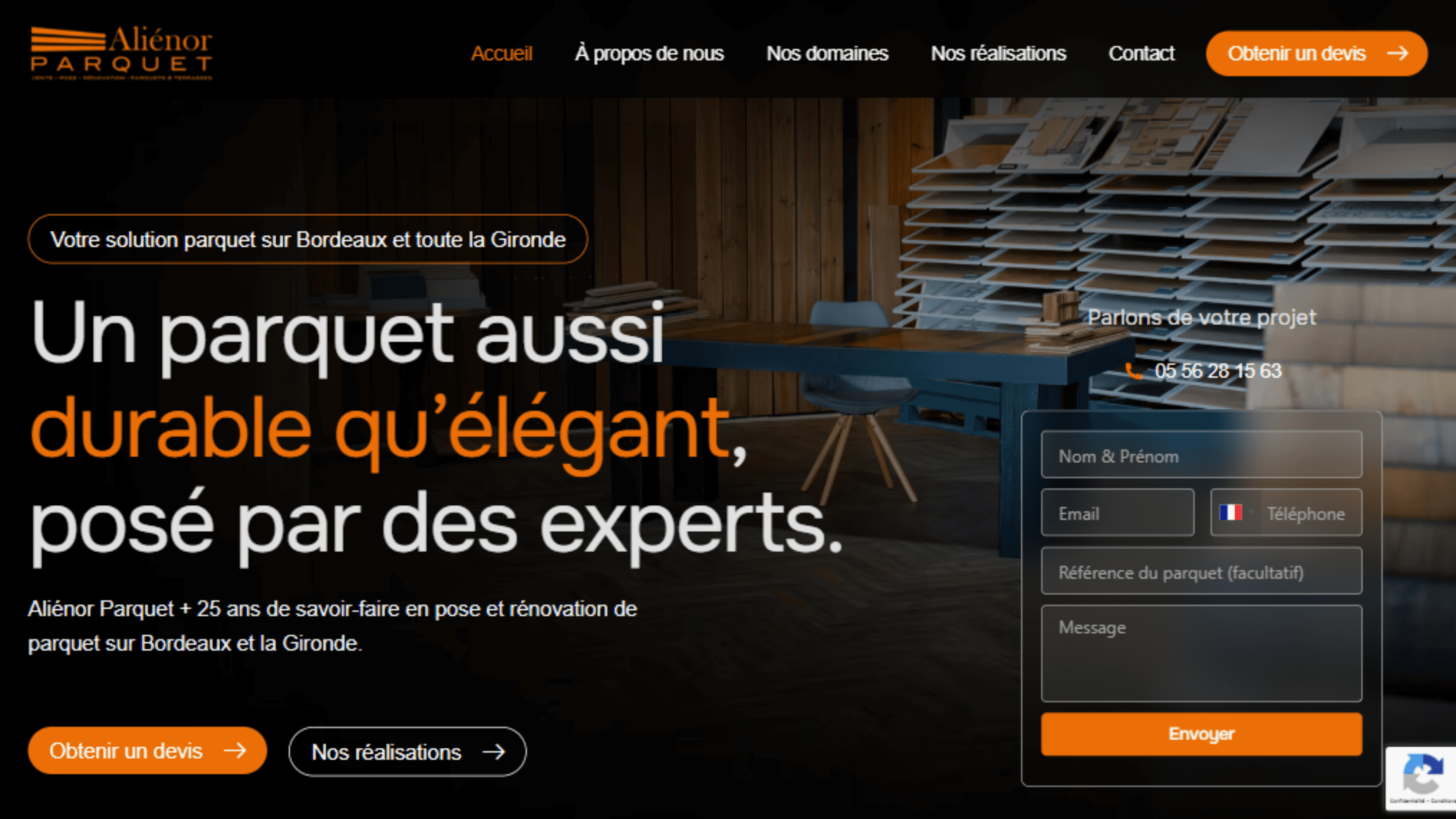 Hero section du site web Meltin Potes Caffé - réalisation par Sl Vision