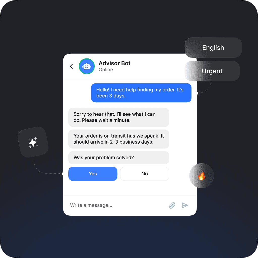 Chatbot conversation about order details